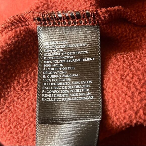 The North Face Brick Rust Red TKA Kataka 1/4 Zip Fleece Drawstring Hoodie XL - Picture 10 of 11